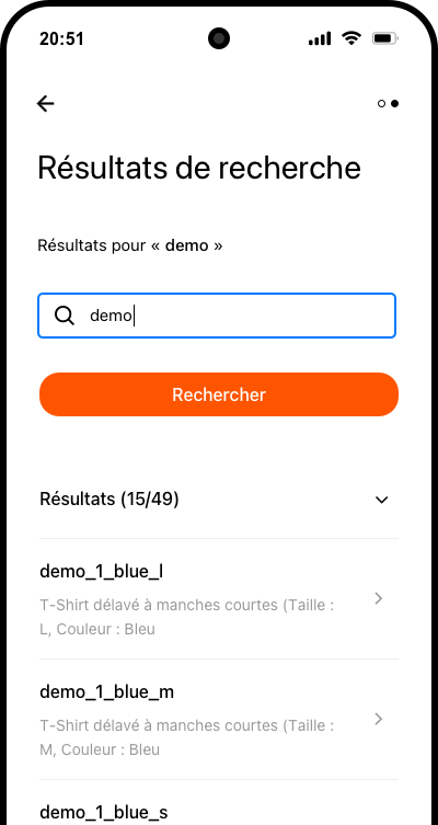 Capture de la recherche d'article